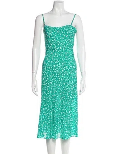 Pre-owned Réalisation Par Silk Midi Length Dress In Green
