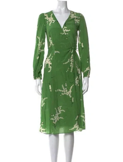 Pre-owned Réalisation Par Silk Midi Length Dress In Green