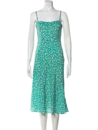 Pre-owned Réalisation Par Silk Midi Length Dress In Green