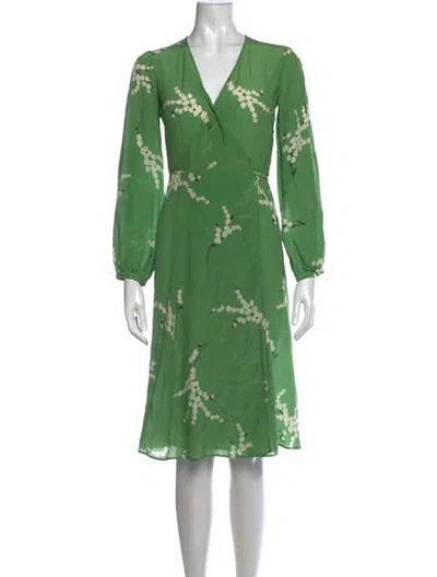 Pre-owned Réalisation Par Silk Midi Length Dress In Green