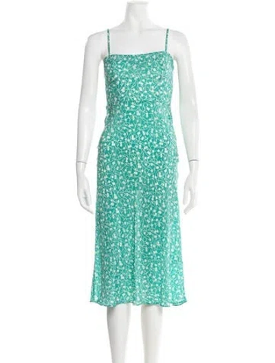 Pre-owned Réalisation Par Silk Midi Length Dress In Green