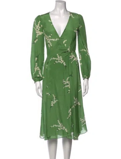 Pre-owned Réalisation Par Silk Midi Length Dress In Green