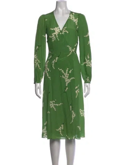 Pre-owned Réalisation Par Silk Midi Length Dress In Green