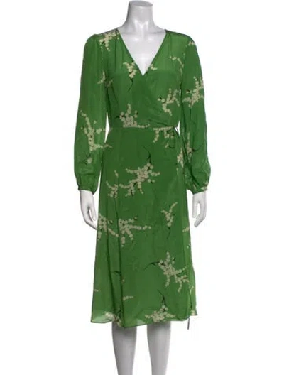 Pre-owned Réalisation Par Silk Midi Length Dress In Green