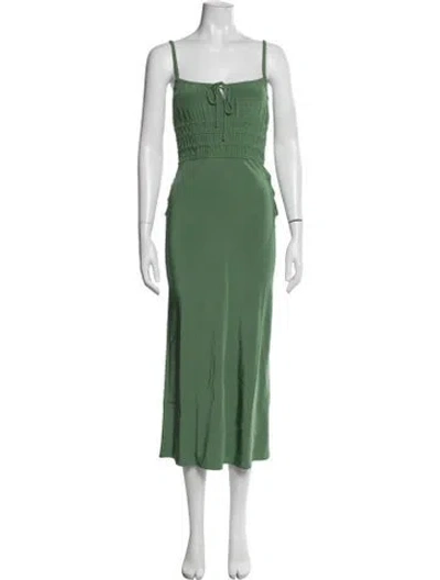 Pre-owned Réalisation Par Silk Midi Length Dress In Green