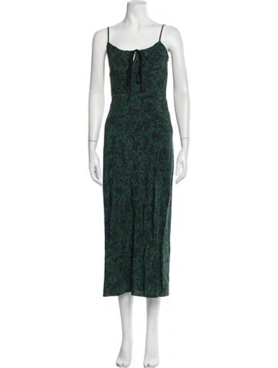 Pre-owned Réalisation Par Silk Midi Length Dress In Green