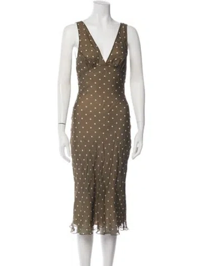 Pre-owned Réalisation Par Silk Midi Length Dress In Green