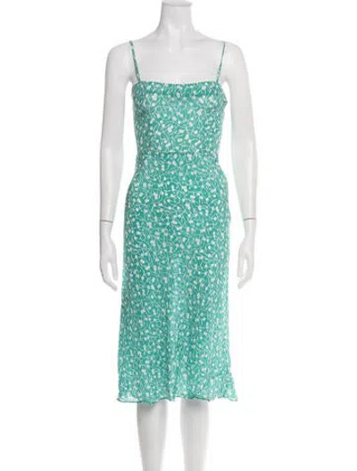 Pre-owned Réalisation Par Silk Midi Length Dress In Green
