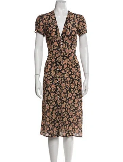 Pre-owned Réalisation Par Silk Midi Length Dress In Multi