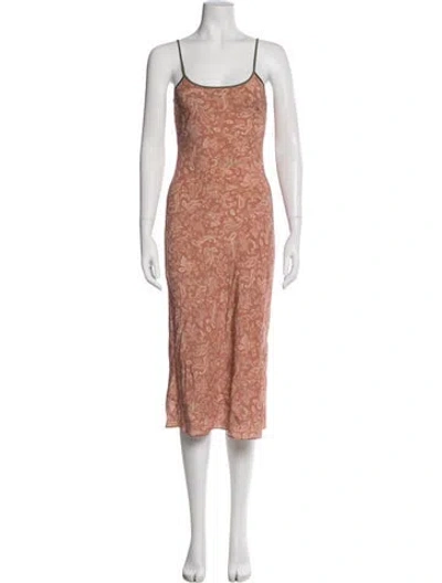 Pre-owned Réalisation Par Silk Midi Length Dress In Neutral