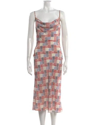 Pre-owned Réalisation Par Silk Midi Length Dress In Neutral