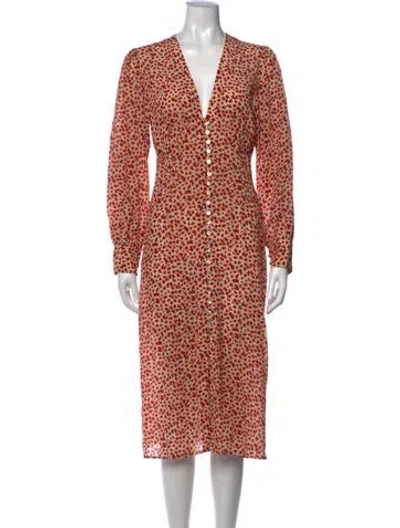 Pre-owned Réalisation Par Silk Midi Length Dress In Neutral