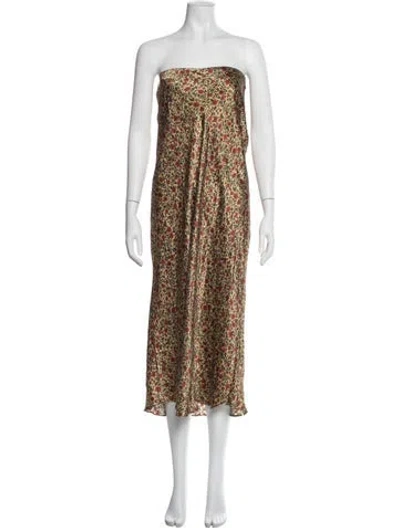 Pre-owned Réalisation Par Silk Midi Length Dress In Neutral