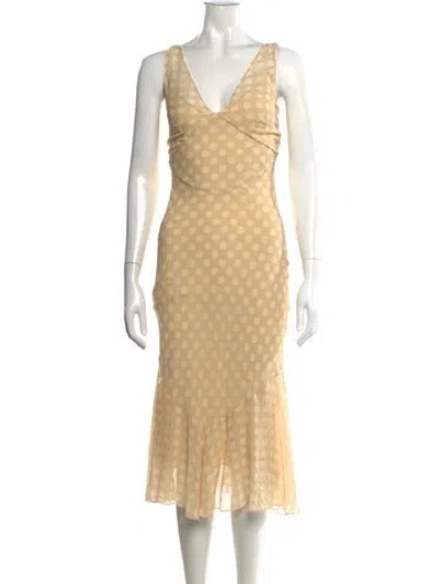 Pre-owned Réalisation Par Silk Midi Length Dress In Neutral