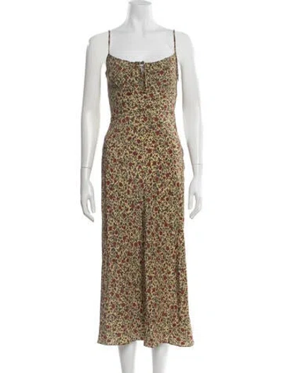 Pre-owned Réalisation Par Silk Midi Length Dress In Neutrals