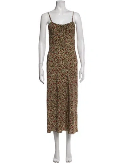 Pre-owned Réalisation Par Silk Midi Length Dress In Neutrals