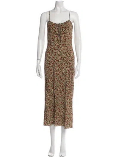 Pre-owned Réalisation Par Silk Midi Length Dress In Neutrals