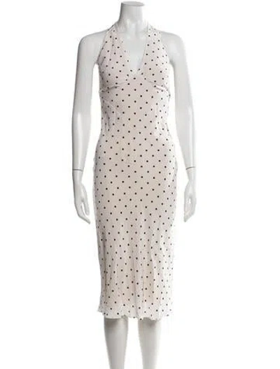 Pre-owned Réalisation Par Silk Midi Length Dress In Neutrals/white