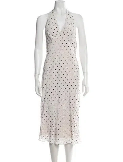 Pre-owned Réalisation Par Silk Midi Length Dress In Neutrals/white