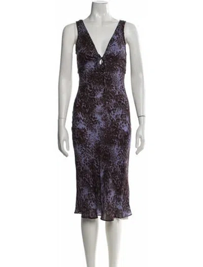 Pre-owned Réalisation Par Silk Midi Length Dress In Purple