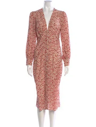 Pre-owned Réalisation Par Silk Midi Length Dress In Red