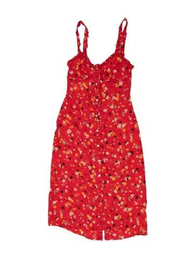 Pre-owned Réalisation Par Silk Midi Length Dress In Red