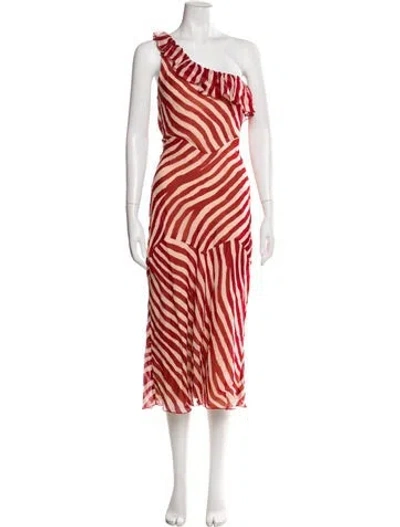 Pre-owned Réalisation Par Silk Midi Length Dress In Red