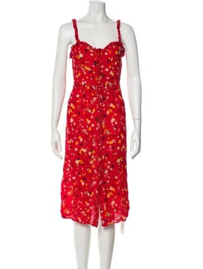 Pre-owned Réalisation Par Silk Midi Length Dress In Red