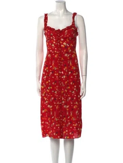 Pre-owned Réalisation Par Silk Midi Length Dress In Red