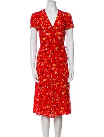 Pre-owned Réalisation Par Silk Midi Length Dress In Red
