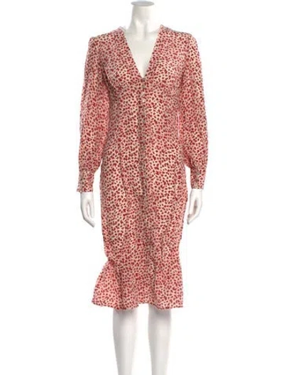 Pre-owned Réalisation Par Silk Midi Length Dress In Red