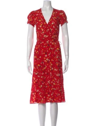 Pre-owned Réalisation Par Silk Midi Length Dress In Red