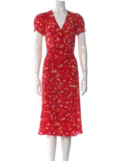 Pre-owned Réalisation Par Silk Midi Length Dress In Red