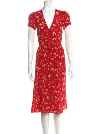 Pre-owned Réalisation Par Silk Midi Length Dress In Red