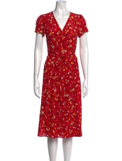 Pre-owned Réalisation Par Silk Midi Length Dress In Red