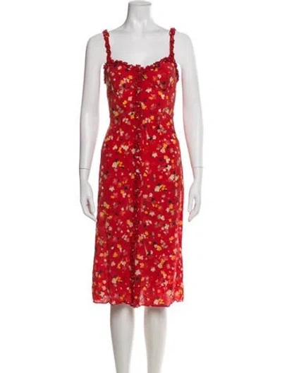 Pre-owned Réalisation Par Silk Midi Length Dress In Red