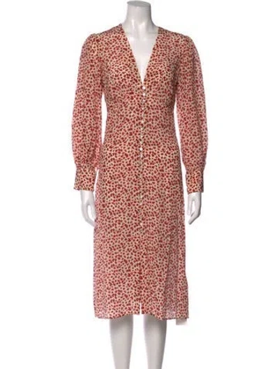 Pre-owned Réalisation Par Silk Midi Length Dress In Red