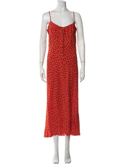 Pre-owned Réalisation Par Silk Midi Length Dress In Red