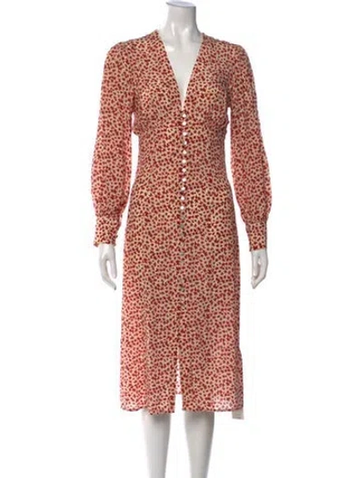 Pre-owned Réalisation Par Silk Midi Length Dress In Red