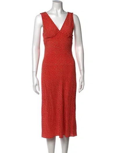 Pre-owned Réalisation Par Silk Midi Length Dress In Red