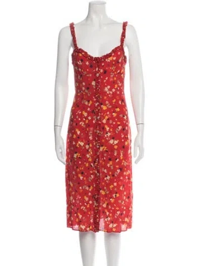 Pre-owned Réalisation Par Silk Midi Length Dress In Red