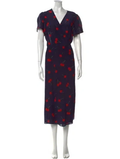 Pre-owned Réalisation Par Silk Midi Length Dress In Red