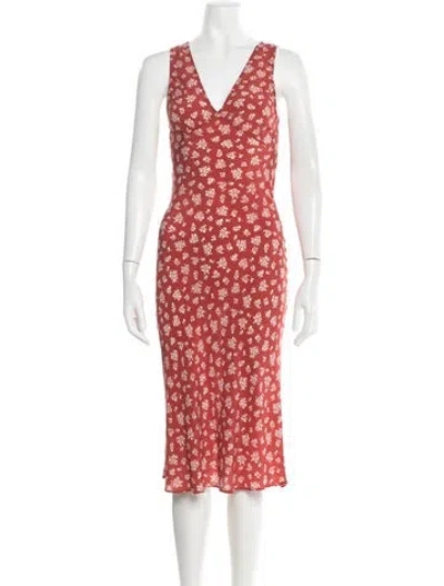 Pre-owned Réalisation Par Silk Midi Length Dress In Red