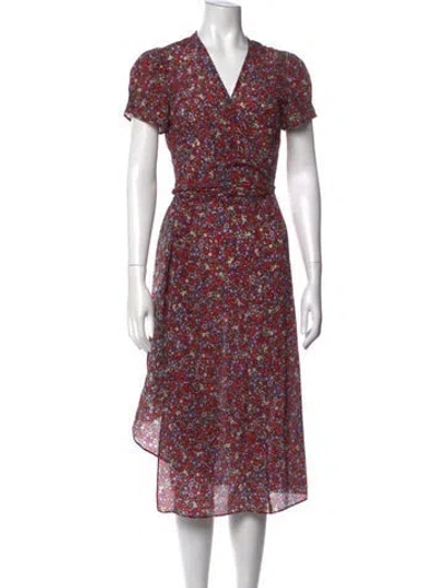 Pre-owned Réalisation Par Silk Midi Length Dress In Red