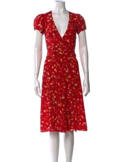 Pre-owned Réalisation Par Silk Midi Length Dress In Red