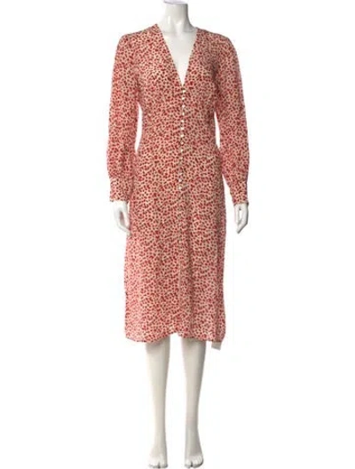 Pre-owned Réalisation Par Silk Midi Length Dress In Red