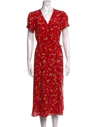 Pre-owned Réalisation Par Silk Midi Length Dress In Red