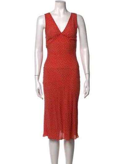 Pre-owned Réalisation Par Silk Midi Length Dress In Red