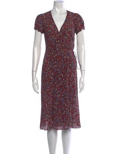 Pre-owned Réalisation Par Silk Midi Length Dress In Red