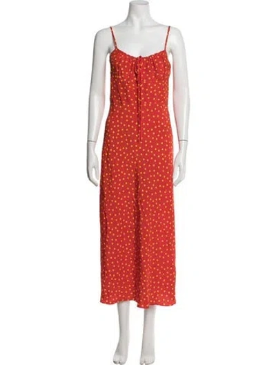 Pre-owned Réalisation Par Silk Midi Length Dress In Red